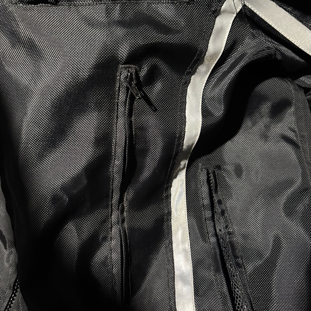 First Racing Armored Black Motorcycle Jacket, Reflective with Inner Liner - Picture 6 of 8
